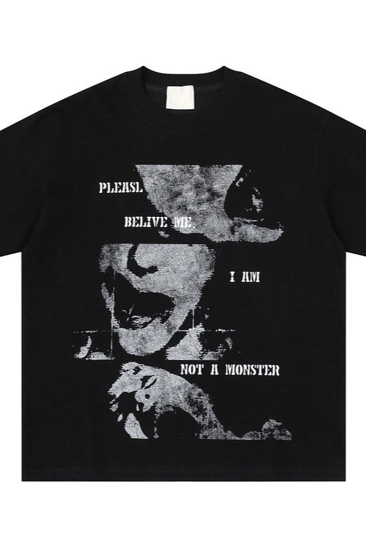 Figure Letter Printed Loose T-shirt Main image