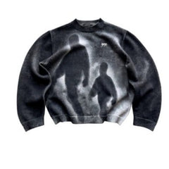 Gradient Crewneck Slouchy Knit Sweater