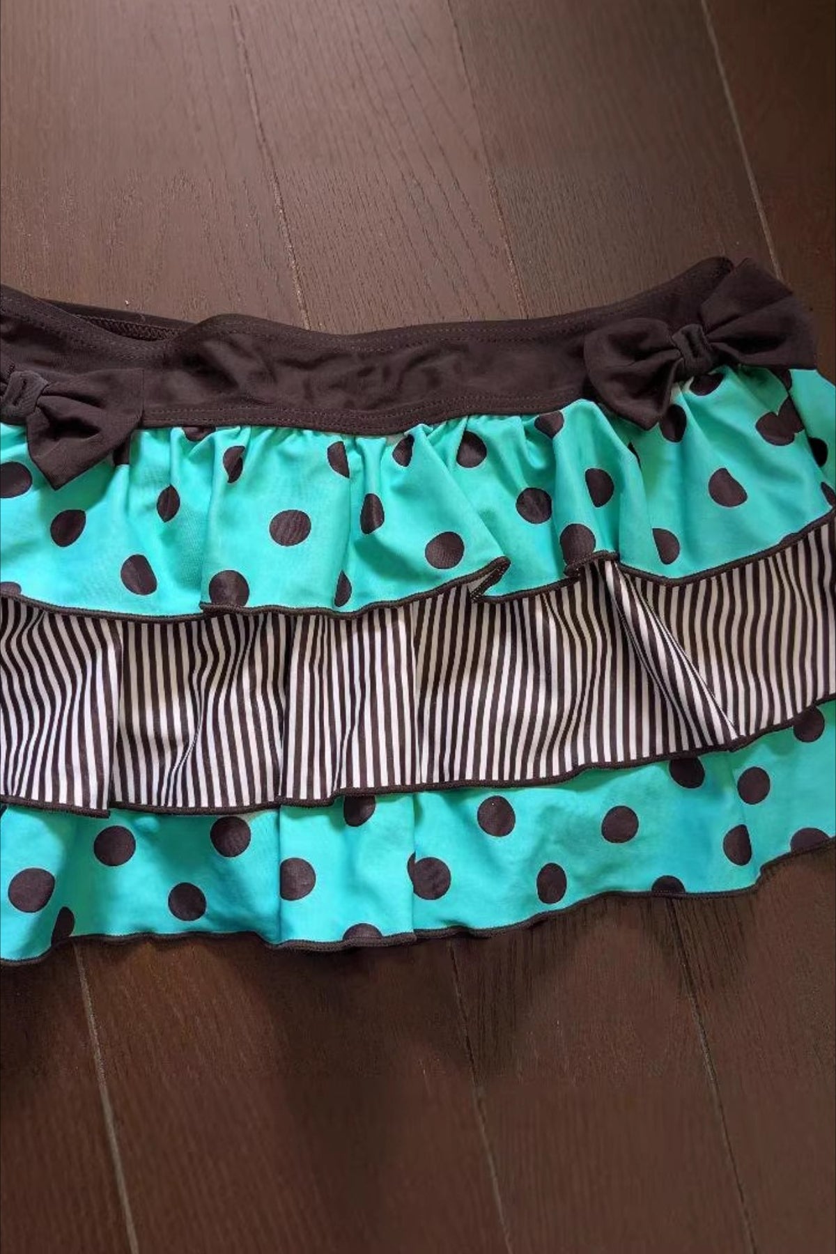 Polka Dot Bow Tank And Tiered Mini Skirt Set Main image