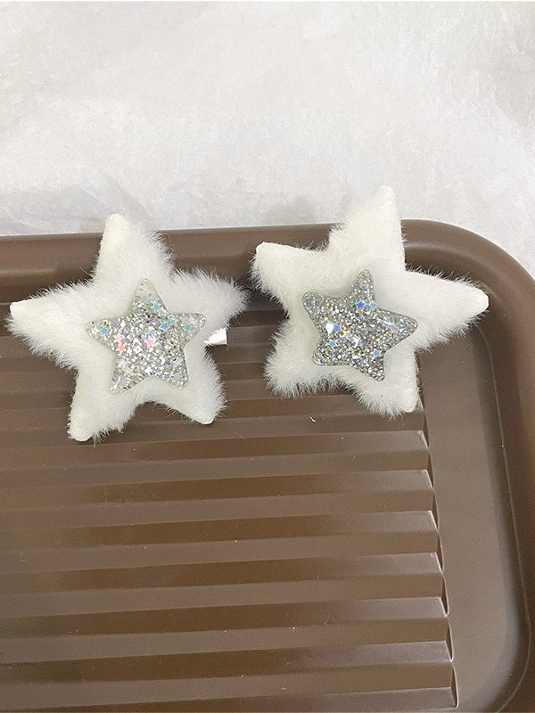 Star Plush Black White Hair Accs