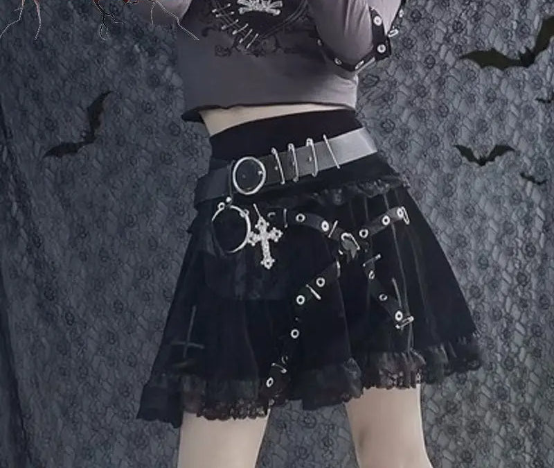 Embroidered Lace Half A-line Skirt Secondary image