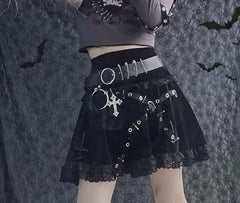 Embroidered Lace Half A-line Skirt