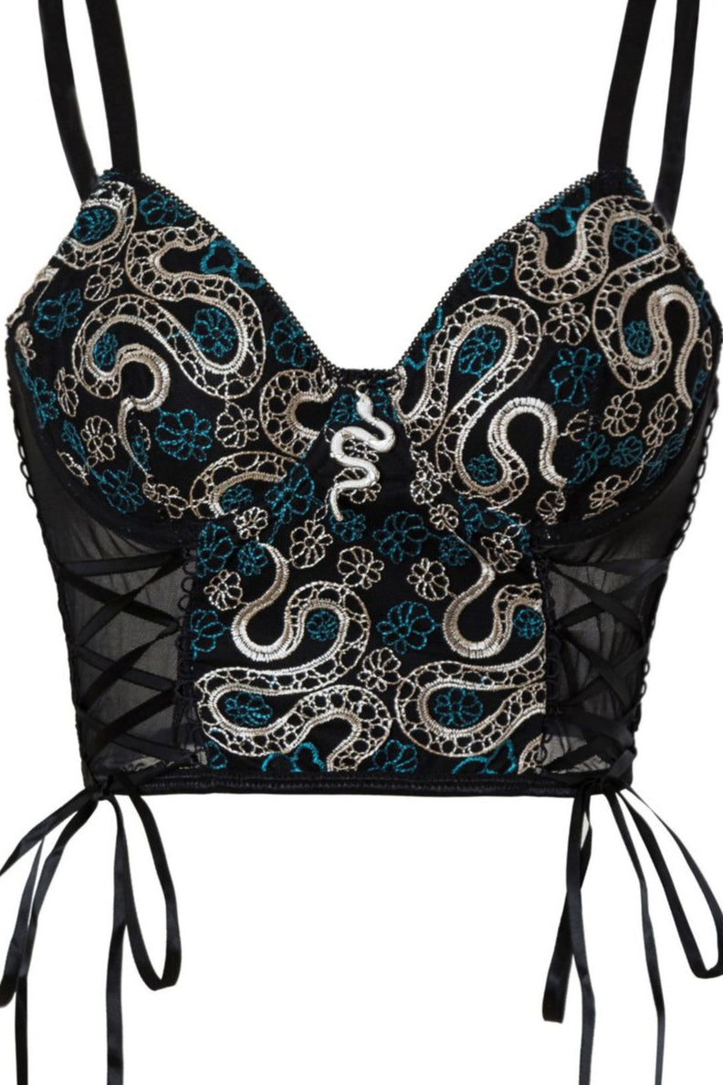 Mesh Embroidered Corset Cami Top Secondary image