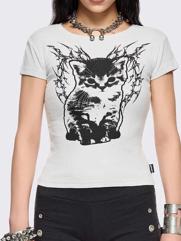 Gothic Anime Print Slim Fit Women's T-shirt Secondary image