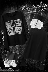 Gothic Punk 3D Print Long Sleeve Knit Top