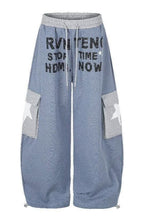 Star Pocket Letter Print Pants