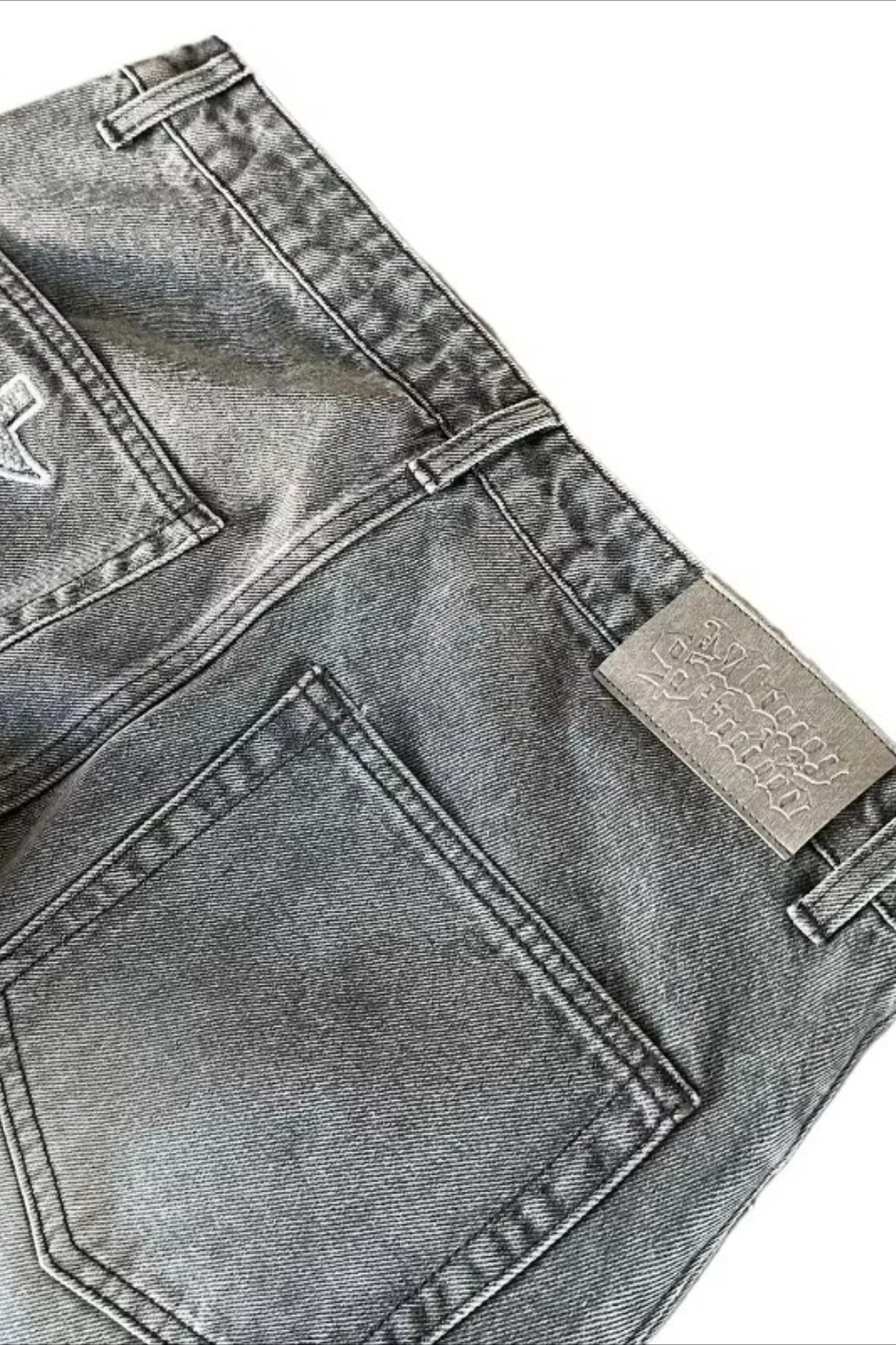 Distressed Washed Wide Leg Jeans