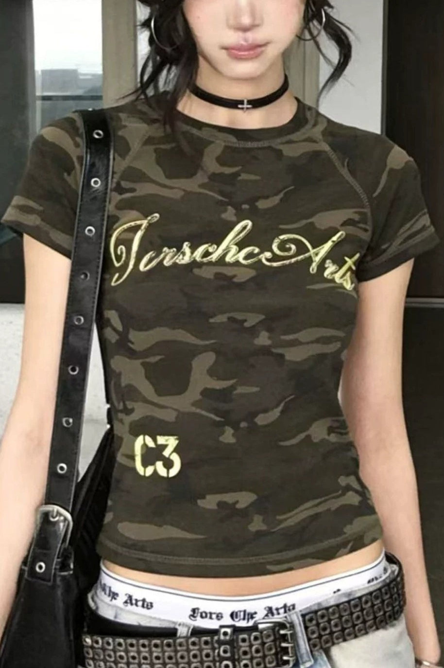 Camouflage Script Short Sleeve T-Shirt Secondary image