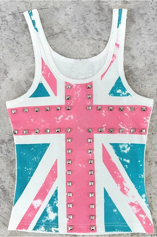 Street Style Flag Print Tank Top Secondary image