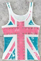 Street Style Flag Print Tank Top