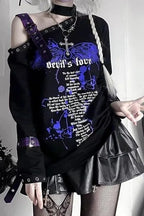 Y2K Harajuku Punk Off Shoulder Knit Top