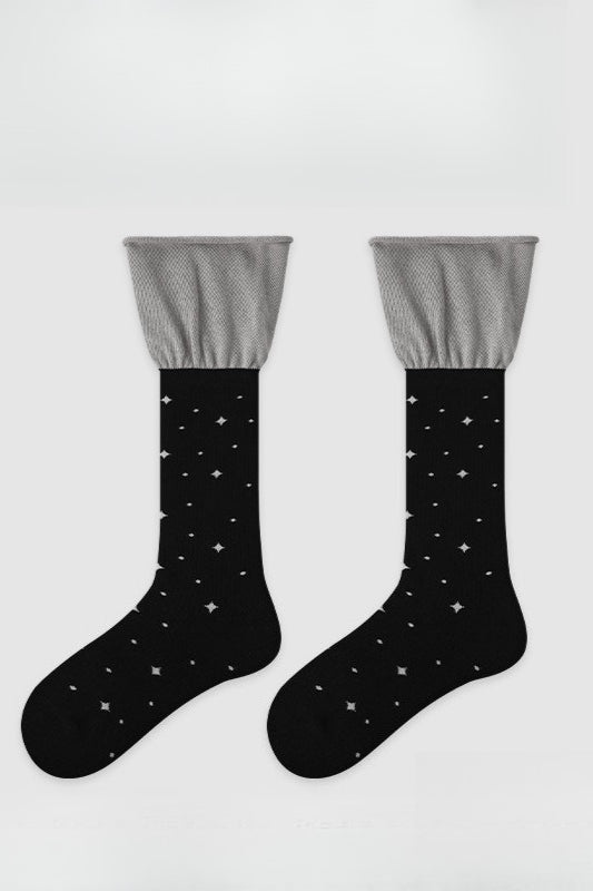 Edgy Harajuku Letter Slouchy Mid-Calf Socks