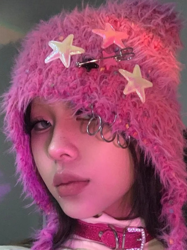 Y2K Punk Cat Ear Winter Knitted Hat Secondary image