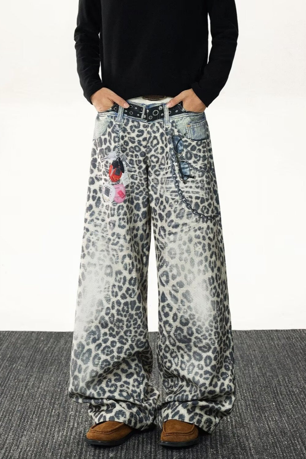 Lazy Style Harajuku Artistic Trendy Straight Denim Pants Secondary image