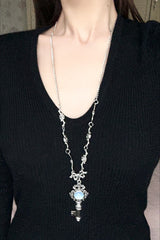 Vintage Dangle Cross Layered Key Necklace