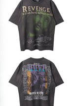 Washed Distressed Logo Graphic Crew Neck T-shirt