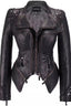 Studded Asymmetric Zip Fitted Leather Jacket