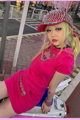 Gothic Skull Rhinestone Y2K Hoodie