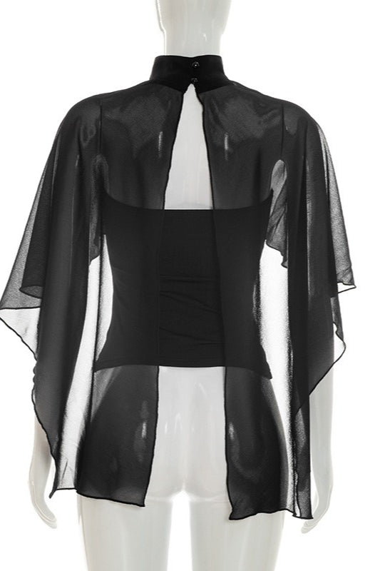 Fitted Bandeau Top with Chiffon Shawl