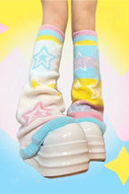 Y2K Candy Color Star Socks