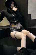 Y2K Frayed Denim Hot Pants