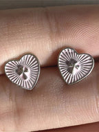 Vintage Enamel Pink Heart Earrings