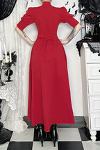 Gothic Puff Sleeve Maxi Dress