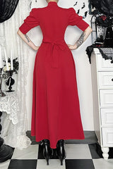 Gothic Puff Sleeve Maxi Dress