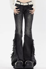 Y2K High-Waist Slim Bootcut Denim Pants