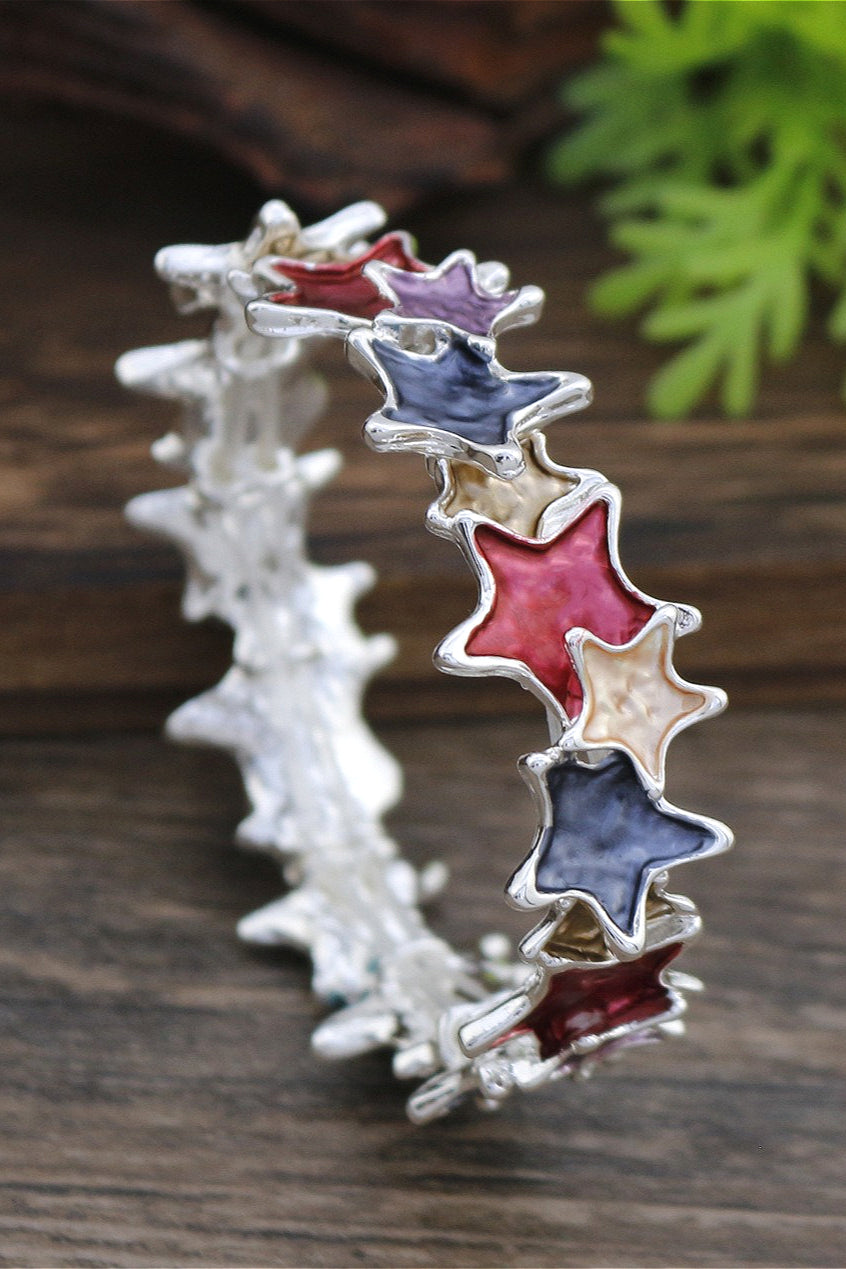 Color Enamel Asymmetrical Star Y2K Bracelet Secondary image