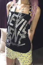 Punk Graffiti Print Tank Top