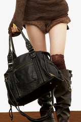 Y2K Wasteland Heavy Distressed Motorcycle Bag