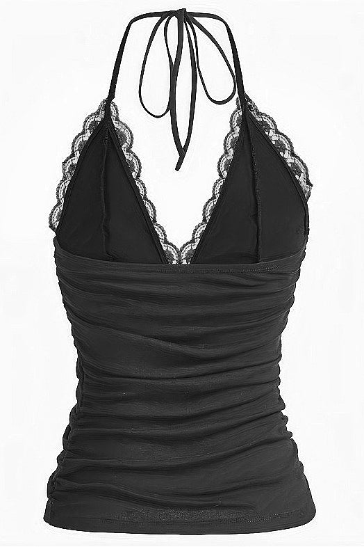Gothic Lace Ruffled Pleated Cami Secondary image