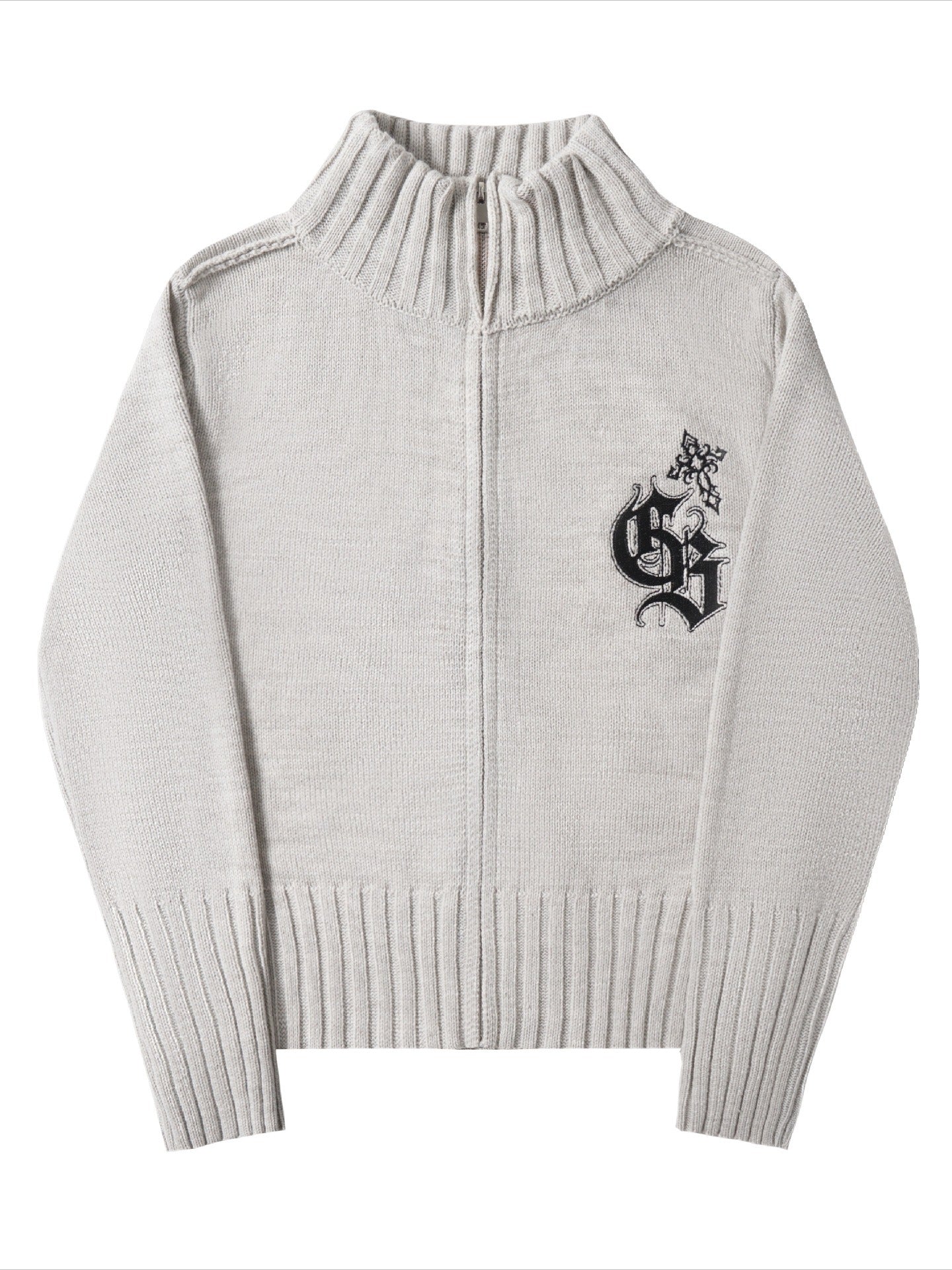 Gothic Embroidered Short Knit Cardigan Sweater Main image