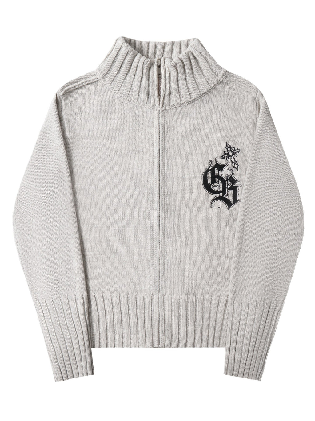 Gothic Embroidered Short Knit Cardigan Sweater