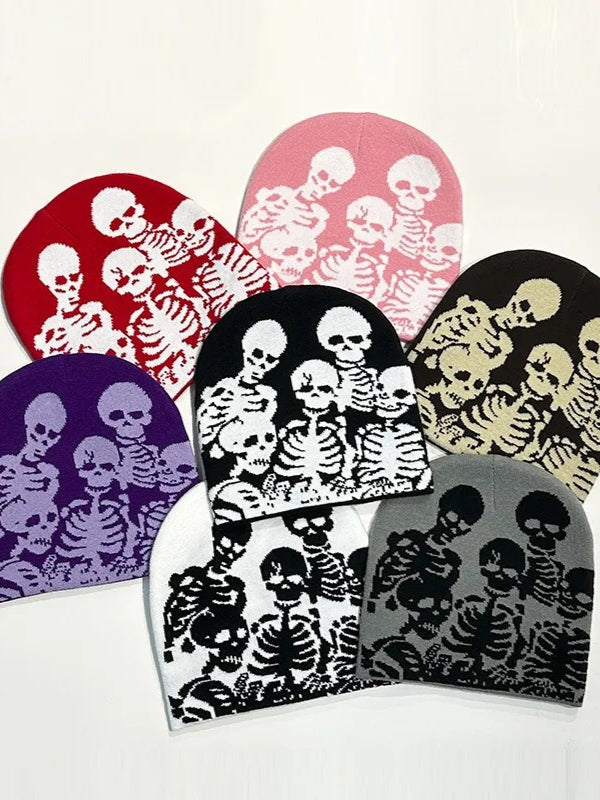 Unisex Skull Pattern Cold Weather Jacquard Hat Main image