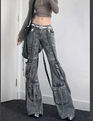 Slim Fit Gothic Lace-up Vintage Pant