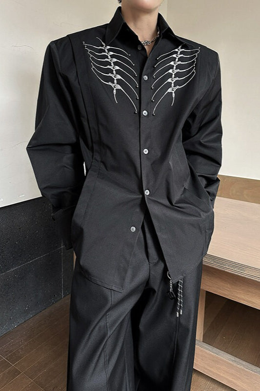 Embroidered Beaded Spine Bone Blouse Main image