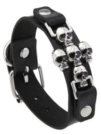 Gothic Cross Skull Leather Bracelet