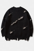 Distressed Letter Motif Relaxed Sweaters