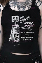 Cartoon Punk Black Tank Tops