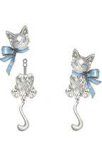 Cat Bow Detachable Drop Earrings
