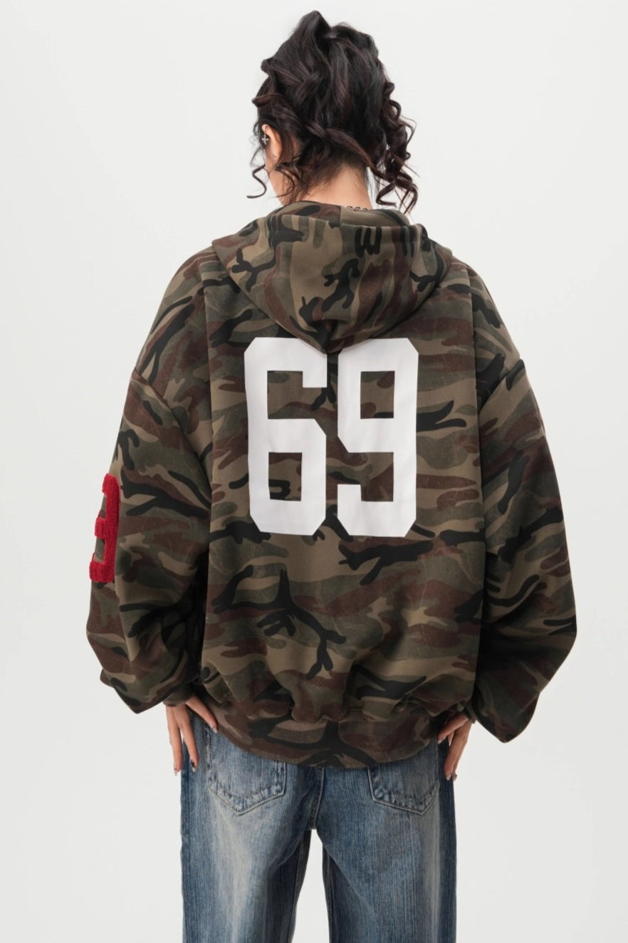 GothicPunkRelaxed Camo Hoodie
