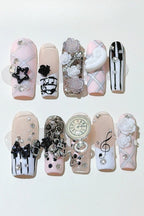 Y2K Piano Key & Musical Note Press On Nails