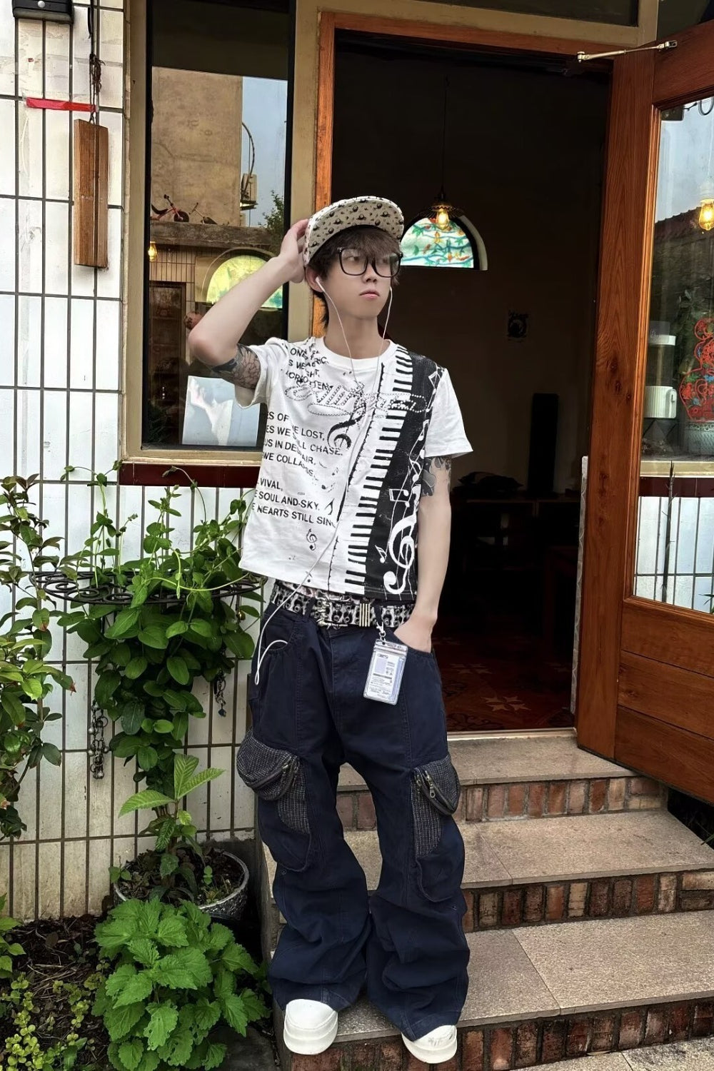 Piano Graphic Fitted T Shirt Main image