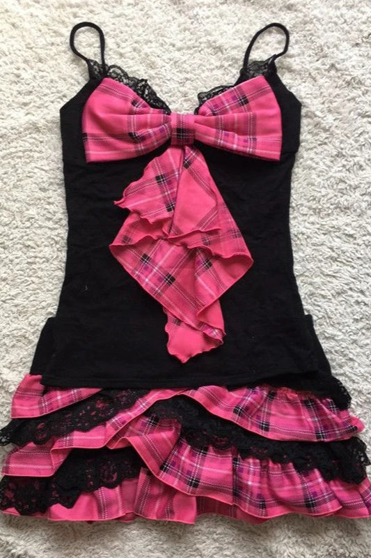 Punk Graphic Print Pleated Mini Dress Main image