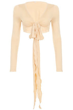 Long Tie Cropped Front Cardigans