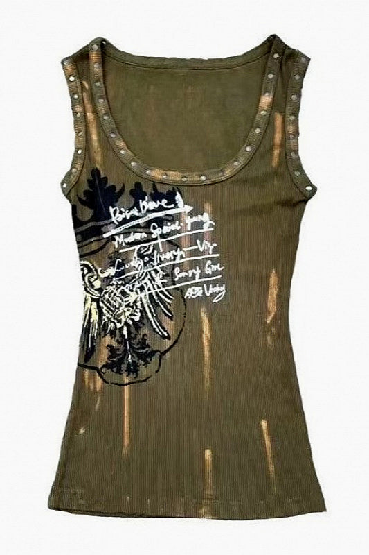 Y2K Slim Ripped Punk Tank Top Main image