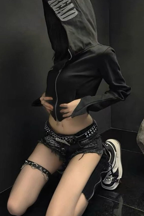 Y2K Frayed Denim Hot Pants