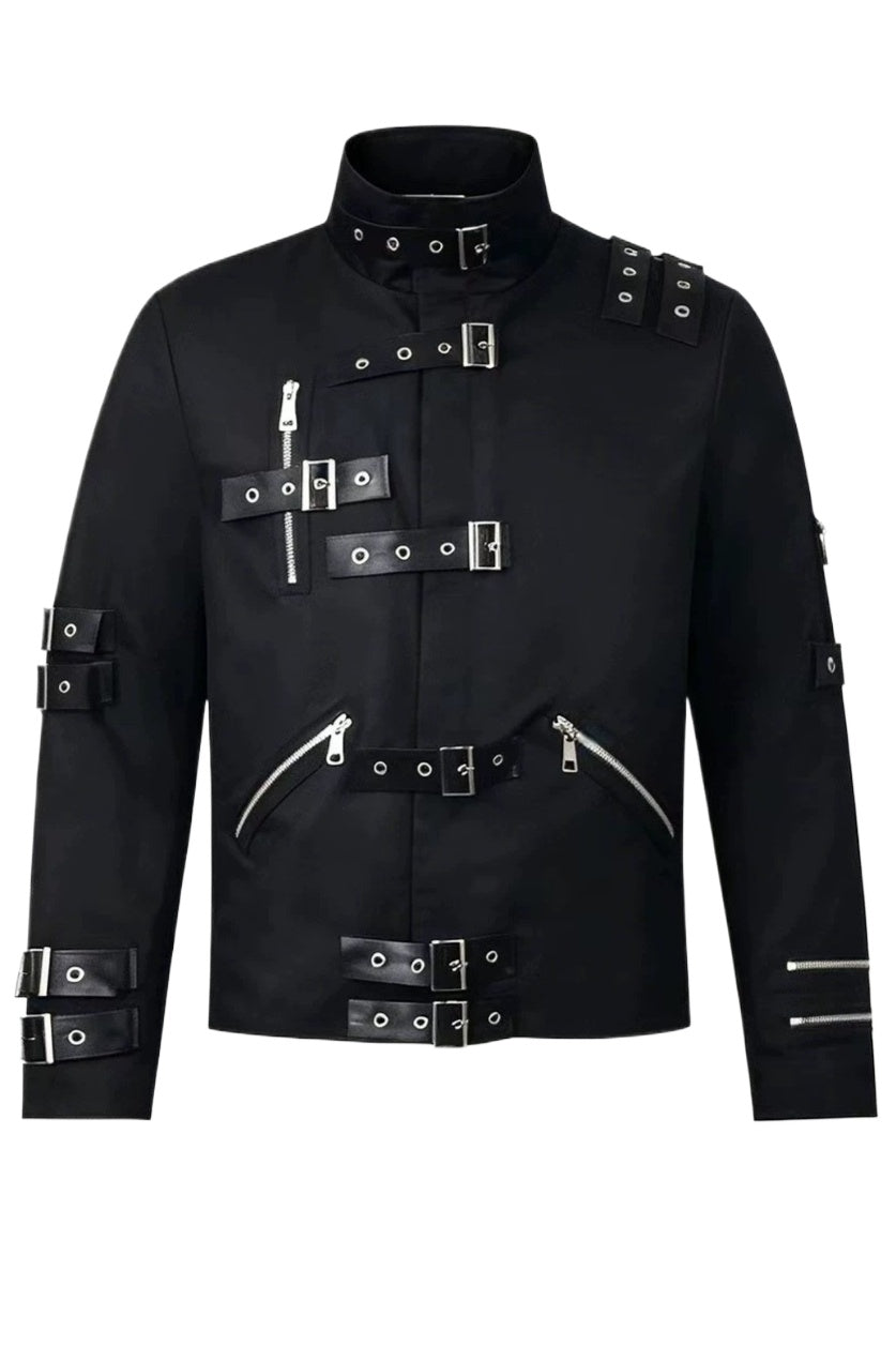 Buckle Strap Zip Detail Jackets